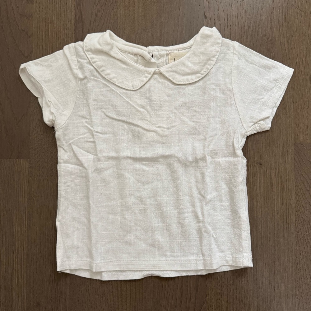 Field Day | girls Peter Pan collar linen t-shirt